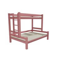 Detská poschodová posteľ s rozšíreným spodným lôžkom z masívu ROBUST 8X8 6B - 200x90 / 140 cm