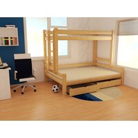 Detská poschodová posteľ s rozšíreným spodným lôžkom z masívu ROBUST 8X8 6B - 200x80 / 140 cm