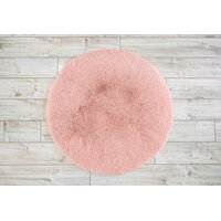 Plyšový guľatý koberec SOFT 90 cm - ružový
