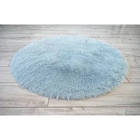 Plyšový guľatý koberec SOFT 90 cm - svetlo modrý
