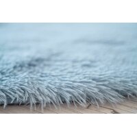 Plyšový guľatý koberec SOFT 90 cm - svetlo modrý