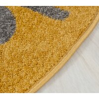 Detský guľatý koberec Happy M LEV - žltý