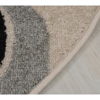 Detský guľatý koberec Happy M PANDA - biely