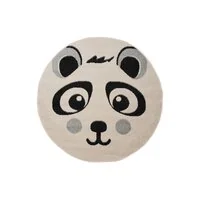Detský guľatý koberec Happy M PANDA - biely