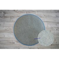Plyšový guľatý koberec SOFT 90 cm - svetlo modrý