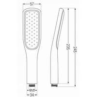 Ručná sprchová hlavica MEXEN R-49 - 1 funkcia - 57x235 mm - biela / zlatá, 79549-25