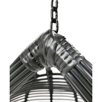 Závesné hojdacie kreslo RIO s podnožkou - krémové / hnedé - vel. XL