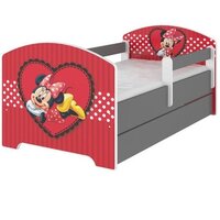 NA SKLADE: Detská posteľ Disney bez šuplíka - zamilovaná MINNIE 140x70 cm - 2x krátka zábrana
