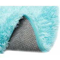 Plyšový guľatý koberec FIREN - tyrkysový