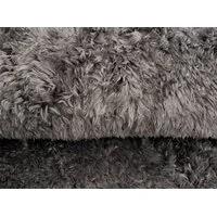Plyšový guľatý koberec FIREN - sivý