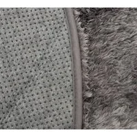 Plyšový guľatý koberec FIREN - sivý