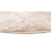 Plyšový guľatý koberec FIREN - béžový