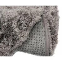 Plyšový guľatý koberec FIREN - sivý