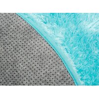 Plyšový guľatý koberec FIREN - tyrkysový