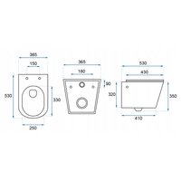 Závesné WC MAXMAX Rea TITO mini RIMLESS + Duroplast sedadlo slim - biele