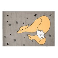 Detský kusový koberec LUNA Lišky - sivý