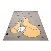 Detský kusový koberec LUNA Lišky - sivý