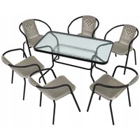 Záhradný set nábytku PATIO pre 6 ľudí - čierno / šedý