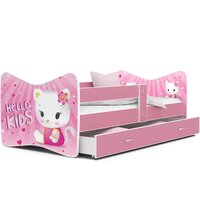 SKLADOM: Detská posteľ THOMAS so zásuvkou - 180x80 cm - HELLO KITTY - ružová
