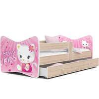 SKLADOM: Detská posteľ THOMAS so zásuvkou - 180x80 cm - HELLO KITTY - ružová