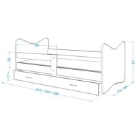 SKLADOM: Detská posteľ THOMAS so zásuvkou - 180x80 cm - HELLO KITTY - ružová