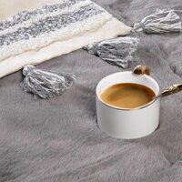 Okrúhly koberec RABBIT - 100 cm - popolavý - imitácia králičie kožušiny