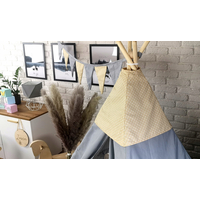 Detský stan TEEPEE (TÍPÍ) BOHO s doplnkami - sivý / béžový