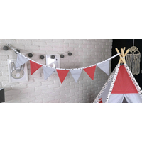 Detský stan TEEPEE (TÍPÍ) LUXURY s doplnkami - LABKOVÁ PATROLA - šedo / červený