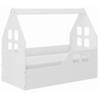Detská domčeková posteľ KIDHOUSE - biela - pravá - 140x70 cm + matrac