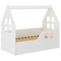 Detská domčeková posteľ KIDHOUSE - šedá - ľavá - 140x70 cm + matrac