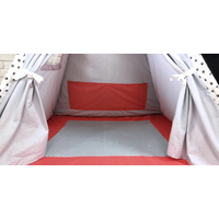 Detský stan TEEPEE (TÍPÍ) LUXURY s doplnkami - LABKOVÁ PATROLA - šedo / červený