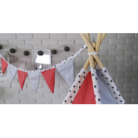 Detský stan TEEPEE (TÍPÍ) LUXURY s doplnkami - LABKOVÁ PATROLA - šedo / červený