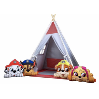 Detský stan TEEPEE (TÍPÍ) LUXURY s doplnkami - LABKOVÁ PATROLA - šedo / červený