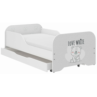 Detská posteľ KIM - BIELY MEDVEDÍK 140x70 cm + MATRAC