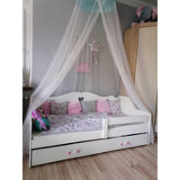 Detská srdiečková posteľ Juliette so zásuvkou 160x80 cm - biela + MATRACE