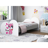 Detská posteľ zamilovaní MAČIČKA 160x80 cm (11 farieb) + matrace ZADARMO