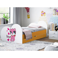 Detská posteľ zamilovaní MAČIČKA 180x90 cm, so zásuvkou (11 farieb) + matrace ZADARMO