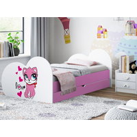 Detská posteľ zamilovaní MAČIČKA 180x90 cm, so zásuvkou (11 farieb) + matrace ZADARMO