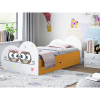 Detská posteľ zamilovaní sovička 180x90 cm, so zásuvkou (11 farieb) + matrace ZADARMO