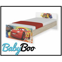 SKLADOM: Detská posteľ MAX so zásuvkou Disney - AUTA 160x80 cm - 1 x dlhá + 1 x krátka bariérka