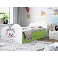Detská posteľ MAČIATKO 200x90 cm, so zásuvkou (11 farieb) + matrace ZADARMO
