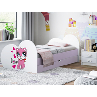 Detská posteľ zamilovaní MAČIČKA 200x90 cm, so zásuvkou (11 farieb) + matrace ZADARMO