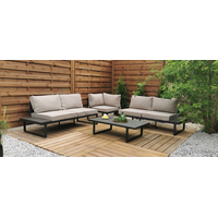 Záhradná zostava nábytku VENTURA pre 5 osôb - svetlo šedá