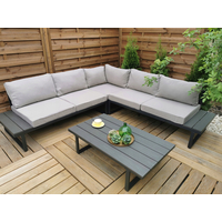 Záhradná zostava nábytku VENTURA pre 5 osôb - svetlo šedá