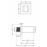 Mosadzný držiak sprchy MEXEN CUBE - hranatý - zlatý, 79350-50