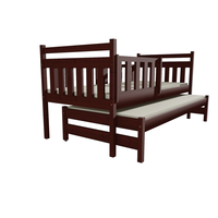 Detská posteľ s výsuvnou prístelkou z MASÍVU 180x80cm bez šuplíku - DPV004