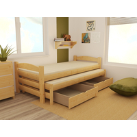 Detská posteľ s výsuvnou prístelkou z MASÍVU 200x90cm bez šuplíku - DPV009