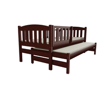 Detská posteľ s výsuvnou prístelkou z MASÍVU 200x90cm bez šuplíku - DPV013