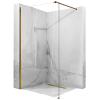 Kúpeľňová pevná zástena MAXMAX Rea AERO 80 cm - zlatá - číre sklo