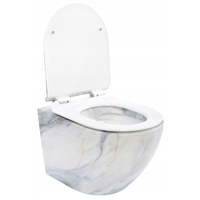 Závesné WC MAXMAX Rea CARLOS RIMLESS - dekor kameňa + Duroplast sedátko slim